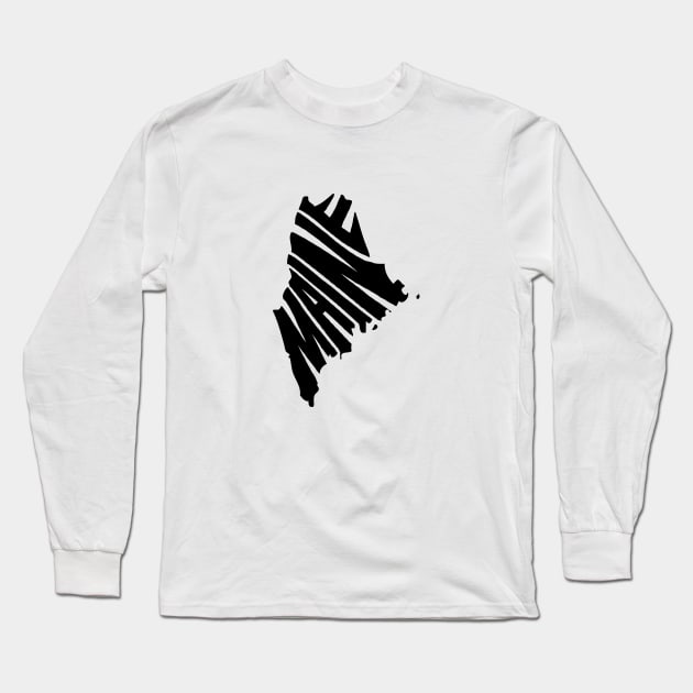 Maine black Long Sleeve T-Shirt by Seanings